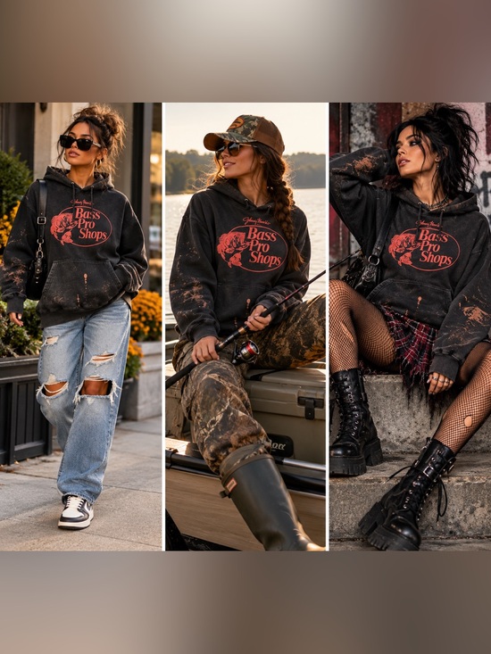 Bass Pro Shops Other - Bass Pro Shops Johnny Morris Thrashed Hoodie S Distressed Grunge Faded Fishing